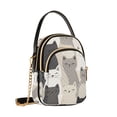 thumbnail image 7 of FORMRS Crossbody Bag for Women Quilted Travel Shoulder Cell Phone Purse with Chain Strap Handbag, Beige Cute Cats, 7 of 7
