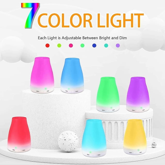 Ultrasonic Essential Oil Diffuser, 200ml Aromatherapy Humidifier Fragrance with Remote Control and 7 Colors LED Lights