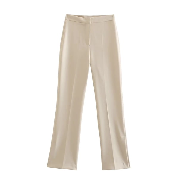 TRAFZA, traje de pantalón liso elegante para mujer, camisetas sin tirantes sexis con botón frontal + pantalón con abertura lateral, conjuntos de ropa de calle de moda femenina