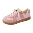 thumbnail image 3 of LTTVQM Retro Sneakers Women Comfortable Vintage Platform Suede Upper Lace Up Low Tops Sneakers Non Slip Thick Gum Sole Casual Fashion Shopping Ladies Walking Shoes Pink 36(US-5.5), 3 of 5