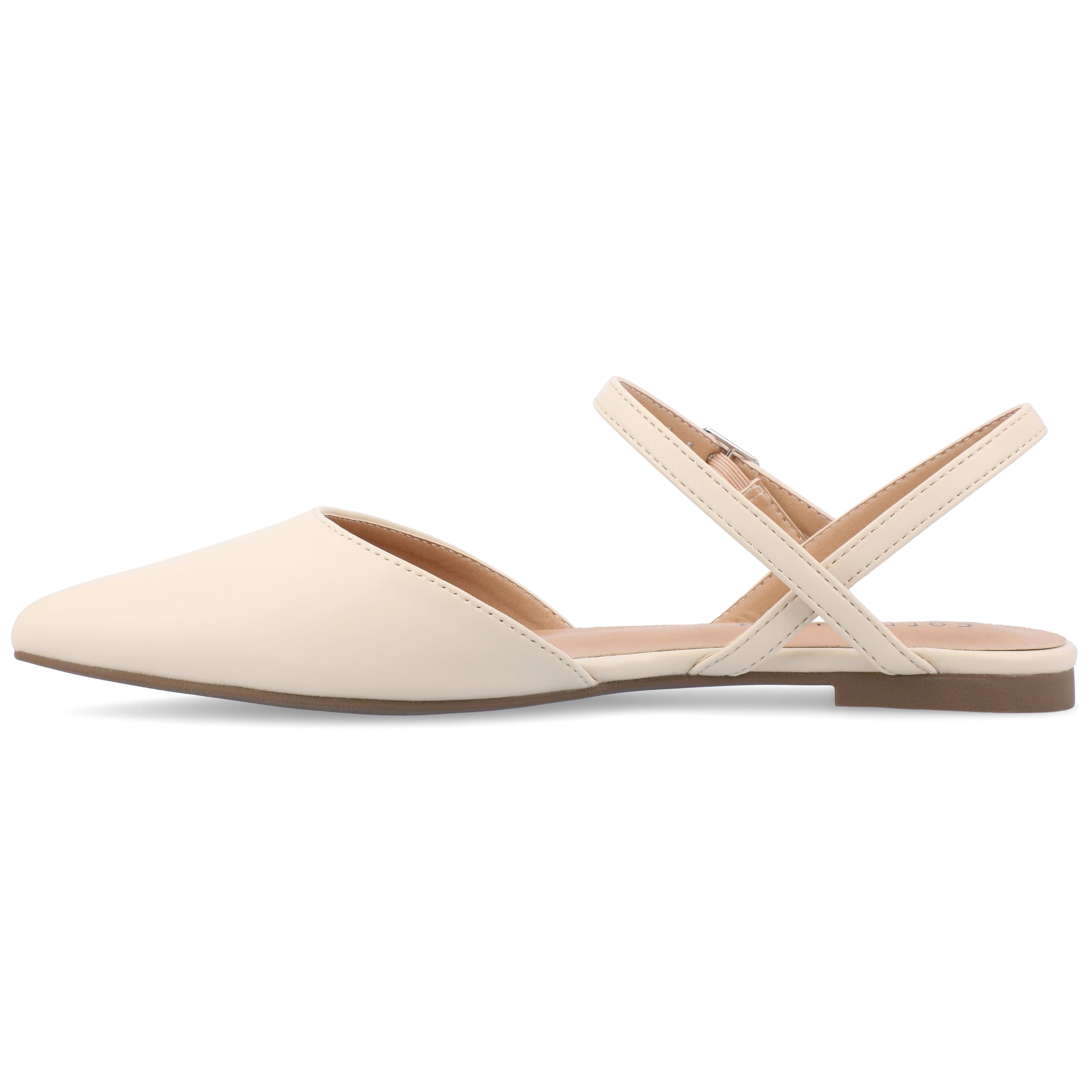 Journee Women's Martine SuperNatural Shades Narrow Width Buckle Pointed Toe Flats