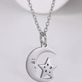 thumbnail image 3 of Stainless Steel Star Moon Crescent Style Pendant Necklace, 3 of 5