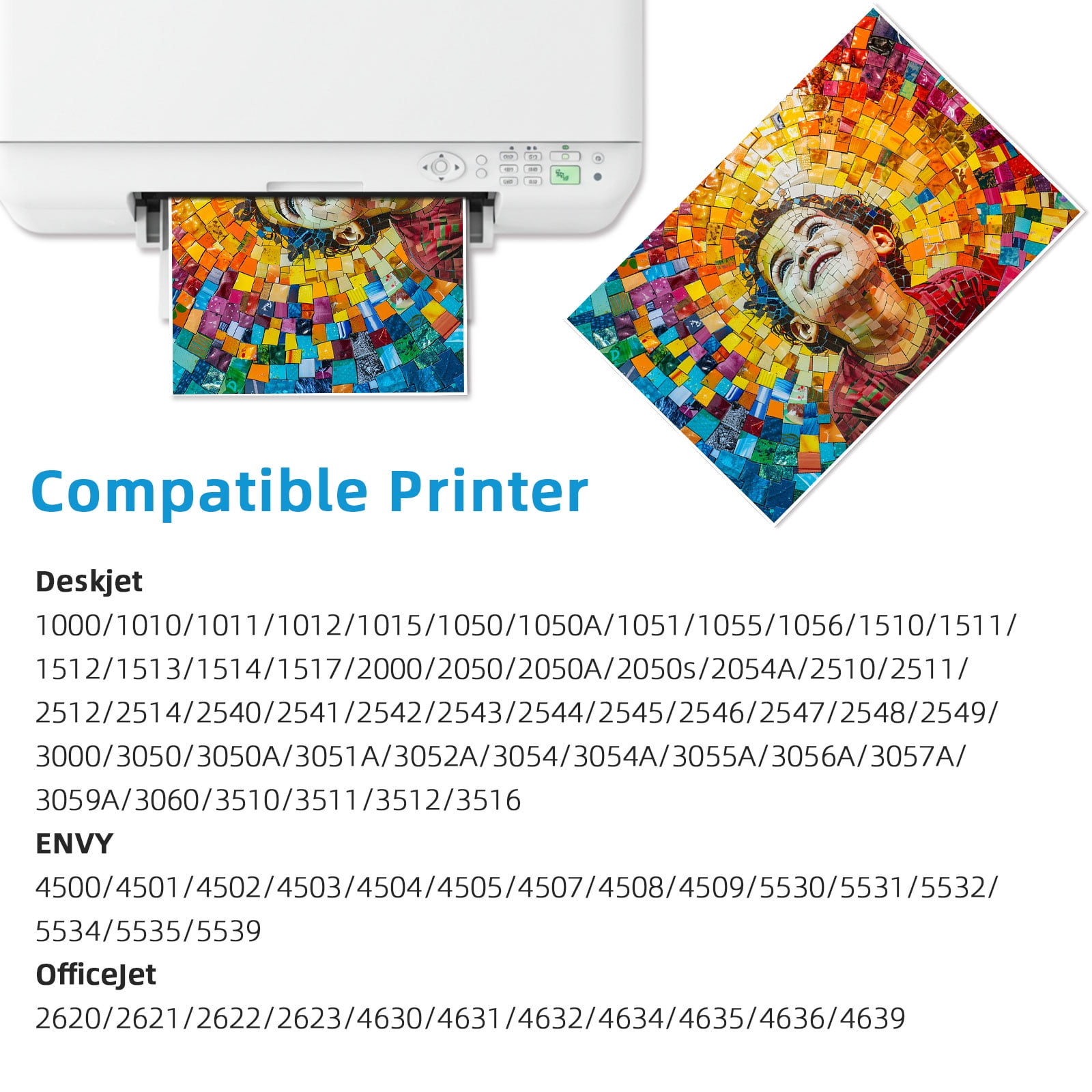61XL Ink Cartridges Compatible for HP 61 Ink for Envy 4500 5530 4502 Officejet 4630 4635 Deskjet 1000 1010 1512 Printer (2 Pack)