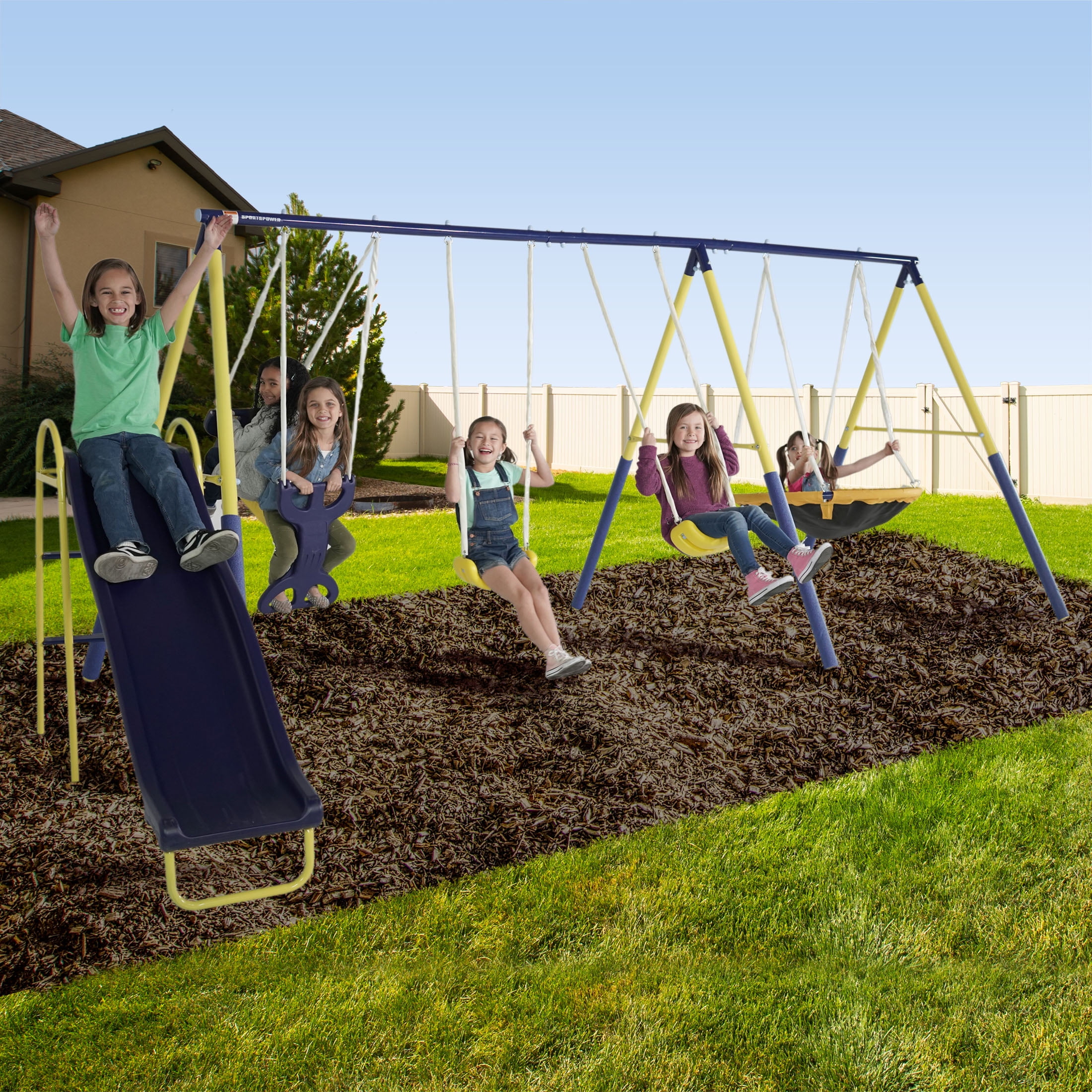 sportspower super star metal swing set