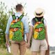 thumbnail image 4 of Disketp T-Rex Playing Football print Canvas Backpack Lightweight Travel Daypack Student Rucksack Laptop Backpack-, 4 of 5