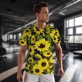thumbnail image 3 of Wukai Sunflowers In Vintage Print Men's Short-Sleeved Mesh T-Shirt,Quick-Dry Short Sleeve Workout T-Shirt-, 3 of 8