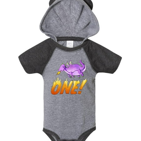 

Inktastic First Birthday Purple Dragon Breathing Fire Gift Baby Boy or Baby Girl Bodysuit