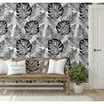 thumbnail image 5 of S4Sassy Peel & Stick Vinyl Wallpaper, Chic Monstera Jungle Wallpaper Contact Paper Waterproof - Gray, 25"x240", Textured Removable Wall Covering for Bedrooms & Living Areas, Renter Spaces, Cabinets, 5 of 9