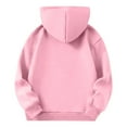 thumbnail image 4 of AINIYS Girl's Hoodies Sweatshirts Cute Long Sleeve Loose Fleece Tops Half Zip Hooded Pullover with Pocket Fall Winter Clothes Pink 160, 4 of 4