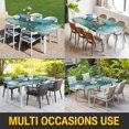 thumbnail image 5 of Turquoise Marble Table Cloths for 4 Foot Rectangle Tables, Abstract Minimalist Art Ombre Blue Patio Waterproof Elastic Fitted Tablecloths, Washable Rectangular Table Cover for Camping, 5 of 8