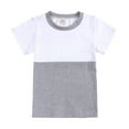 thumbnail image 3 of Darzheoy Girls Outfits 2 Piece Round Neck T-Shirt And Pants Versatile Casual Patchwork Color Summer Short Sleeve Sets ,Size 3 months-3 years, 3 of 4