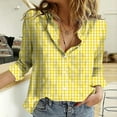 thumbnail image 6 of Women's Blouses & Button-Down Shirts! Comdrip Womens Long Sleeve Button Down Shirts Casual Blouse Tops Spring Fashion 2025 Womens Button Down Blouse Yellow1 4XL, 6 of 8