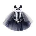 thumbnail image 1 of xiaxaixu Barboteuse Bébé Fille Dessin Animé Rayé Imprimé Sourire Tutu Robe en Tulle, 1 of 6