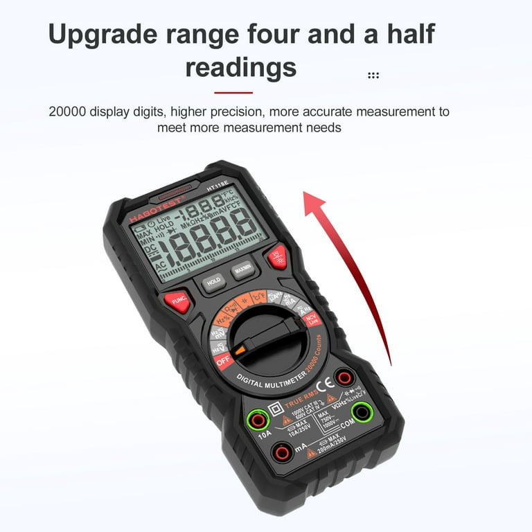 Digital Multimeter Auto Range Multi-meter 20,000 Counts True RMS Measuring  AC/DC Voltage & Curren