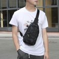 thumbnail image 1 of XQB990 Men Chest Bag Messenger Bag, Color: Line Black Line Black, 1 of 5