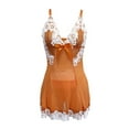 thumbnail image 6 of Youmylove Contrast Lace Nightdress Deep V Backless Bow Tie Sleep Dress Women Sleepwear Dresses Female Sleepwear Loungewear, 6 of 9