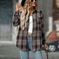 thumbnail image 2 of TTUHYWXI Flannel Shirt Women Plaid Shirts Button Down Long Sleeve Oversized Cotton Fitted Boyfriend Casual Blouse Tops (Black, XXL), 2 of 8