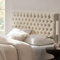 thumbnail image 4 of DUOSONG Bierman Ivory Fabric Bed Headboard, Off-White, 4 of 9