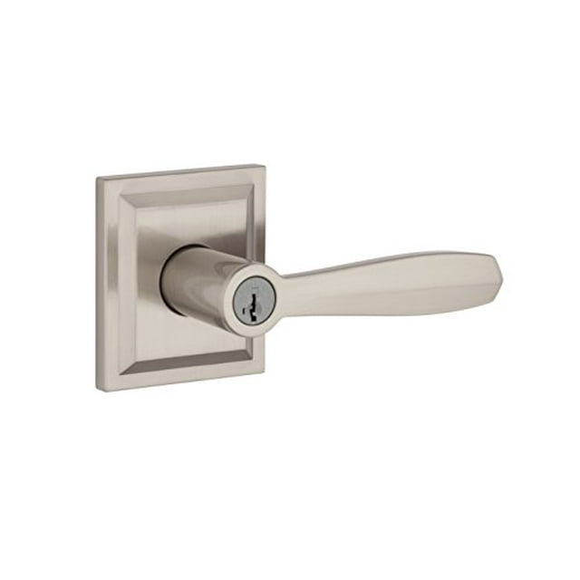 Baldwin Poignée de Porte de Garage Ou de Bureau en Nickel Satiné avec Sécurité SmartKey avec un Mode