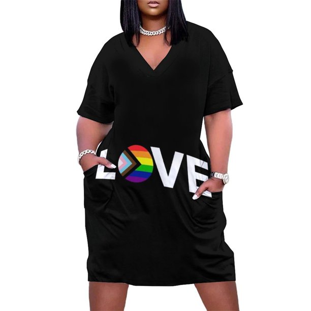 Progress Pride Flag Love Loose Pocket Dress Bride dresses Woman dresses women formal occasion dresses