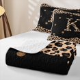 thumbnail image 4 of Meiyoeat Animal Leopard Letter K Bed Spread Queen for Girls,Classic Polka Dot Queen Coverlet Set,Black Beige Brown, 4 of 7