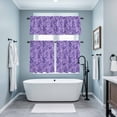 thumbnail image 3 of Vintage Purple Kitchen Curtains Sets for Windows 36 Inch Length, Retro Botanical Abstract Art Rod Pocket Window Treatments Tier Curtains and Valances Set for Bedroom/Bathroom, 3 of 8