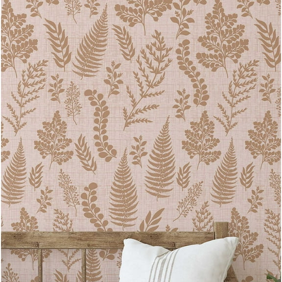 S4Sassy Peel & Stick Vinyl Wallpaper, Chic Botanical Wallpaper Contact Paper Waterproof - Beige, 25"x360", Removable Wall Covering for Bedrooms & Living Areas, Renter Spaces, Cabinets