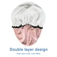 thumbnail image 4 of Shower Caps,Pink Gold Marble Pattern Waterproof Shower Cap for Women 4 Pieces,Double Reusable Hair Cover for Shower PEVA Elastic Stretch Hem, 4 of 7
