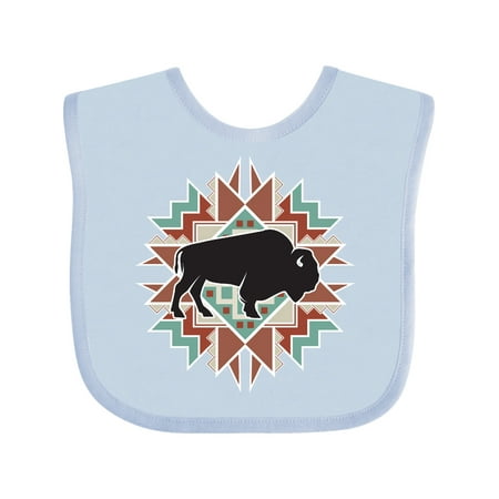 

Inktastic Buffalo Cute Western Pattern Gift Baby Boy or Baby Girl Bib