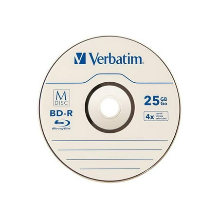 UPC: 0023942989097 | Verbatim M-DISC BD-R 25GB 4X with Branded Surface – 25pk Spindle Model 98909