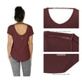 thumbnail image 6 of icyzone Open Back Yoga Shirts for Women - Exercise Workout Tops, Athletic Short Sleeves, Running T-Shirts Loose Fit, 6 of 7