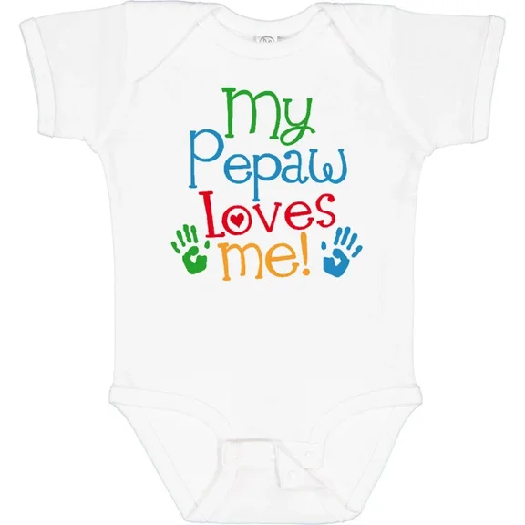 My Pepaw Loves Me Grandchild Outfit Infant Creeper Grandkids Childs Bodysuit Cute Baby Onesie, BABY BODYSUIT LAT 4424