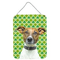 St. Patricks Day Shamrock Jack Russell Terrier Wall or Door Hanging Prints