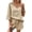 Khaki, variant on Cotton Linen Sets for Women 2 Piece Short Sleeve Collared Vacation Outfits Drawstring Wide Leg Summer Shorts Lounge Sets Army Green XL