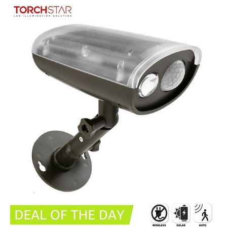 TORCHSTAR LED Solar Powered Outdoor Security Light with Motion Sensor, Waterproof Wireless Solar Wall (Best Solar Powered Flood Light)