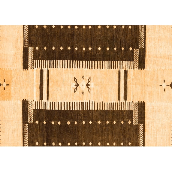 Ahgly Company Indoor Rectangle Abstract Orange Modern Area Rugs, 7' x 10'