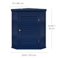 thumbnail image 6 of Teamson Home Glancy Removable Corner Wall Cabinet with Faux Louvered Door, Navy, 6 of 8