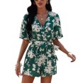 thumbnail image 3 of Mameluco De La Cintura Del Lazo, Poliéster De Moda Casual Lavable Del Mameluco De La Manga Corta Para La Fiesta De Vacaciones ANGGREK Verde XL, 3 of 8