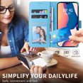 thumbnail image 3 of SaniMore for iPhone 15 Pro 6.1" 2023 Case, PU Leather Luxury Marble Flip Cover with Detachable Wrist Strap Card Slot Kickstand Shockproof Magnetic Buckle Protective Shell, Blue, 3 of 8