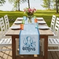 thumbnail image 4 of Table Runners 108 Inches Long Dress Scarves, Navy Blue Octopus Farmhouse Coffee/Dining/Kitchen Table Runner for Living Room, Coastal Bubbles Ocean Waves 13x108 Inch, 4 of 9
