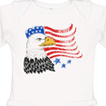 thumbnail image 4 of Inktastic American bald eagle and flag sketch style Boys or Girls Long Sleeve Baby Bodysuit, 4 of 5