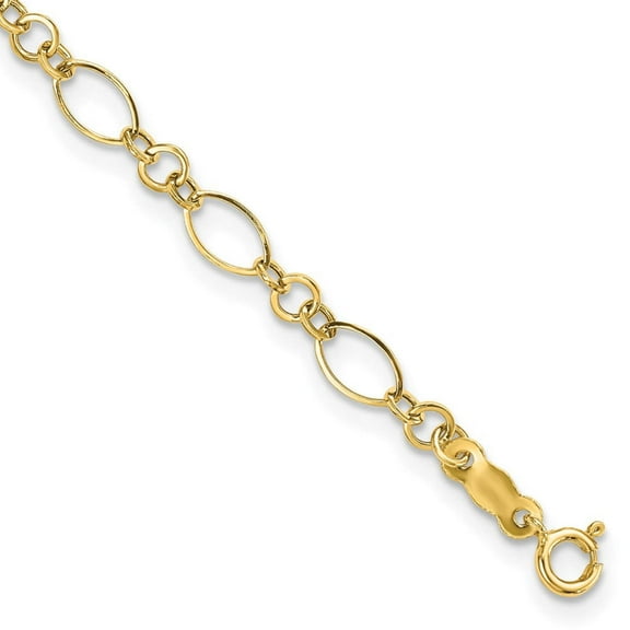Finest Gold 14K Yellow Gold 7.25 in. Polished Fancy Link Bracelet