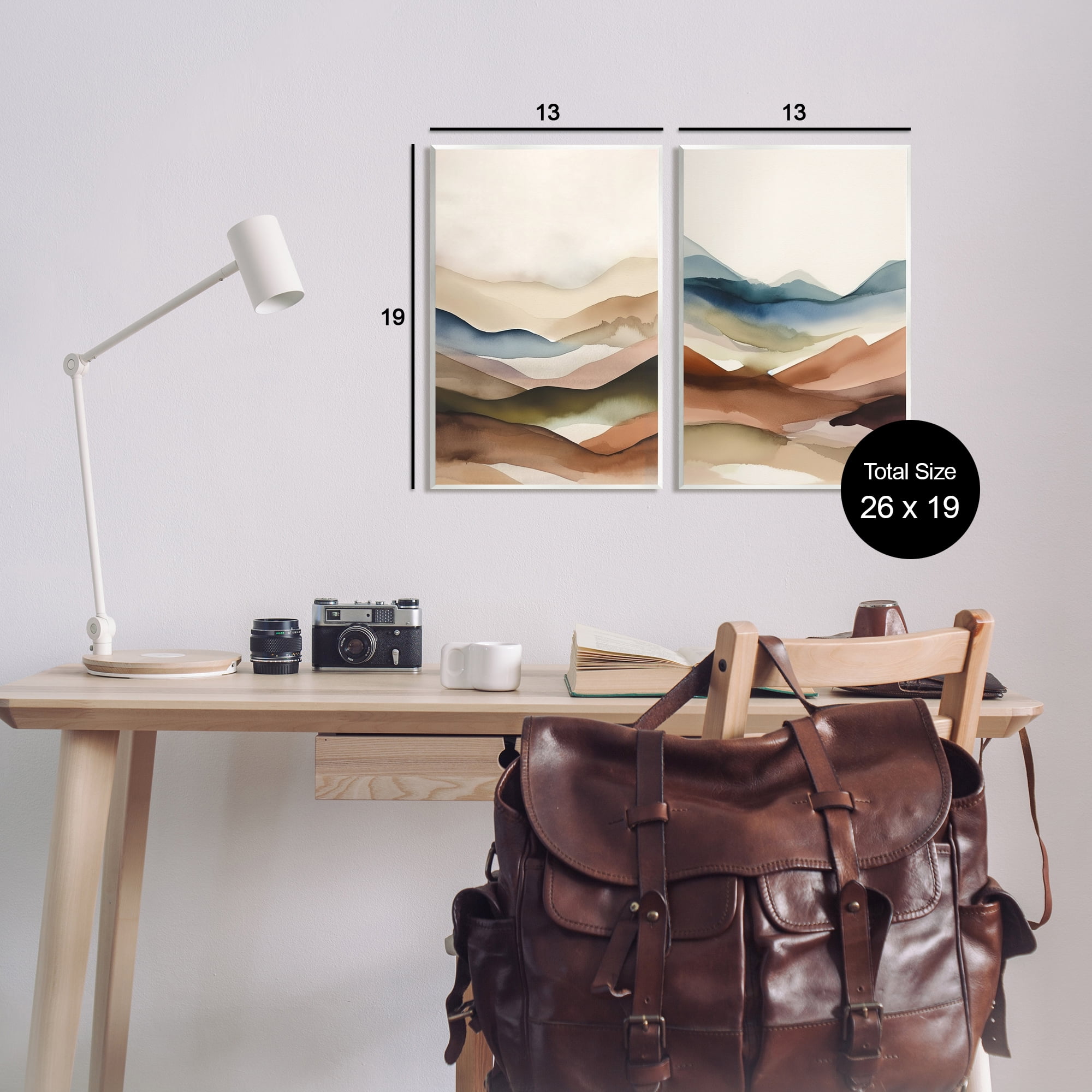Stupell Industries Abstract Desert Dunes Landscape Painting Unframed Art Print Wall Art, 13 x 19