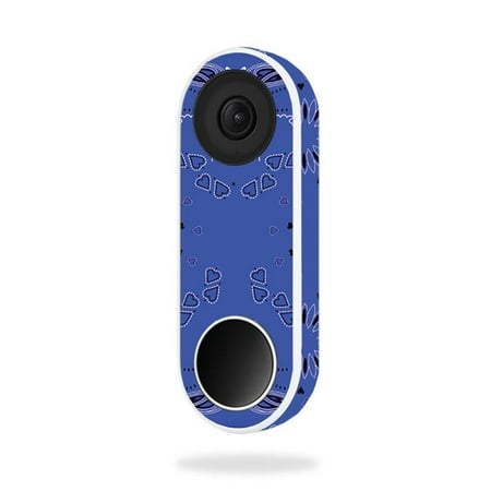 MightySkins NEHEL-Blue Bandana Skin for Nest Hello Video Doorbell - Blue Bandana