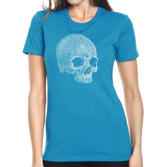 LA Pop Art Women's Premium Blend Word Art T-shirt - Dead Inside Skull