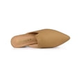 thumbnail image 4 of BLISSFUL STEP Women's Slide Mules Pointed Toe Chunky Heel Brown 7, 4 of 7