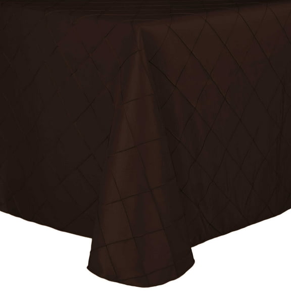 Ultimate Textile (3 Pack) Embroidered Pintuck Taffeta 90 x 132-Inch Rectangle Tablecloth with Rounded Corners Espresso Dark Brown