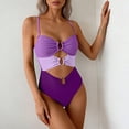 thumbnail image 5 of Guluxicc Bohemain One Piece Swimsuit for Women Spaghetti Strap Cut Out High Waist Push-Up Padded Bathing Suit Summer Beach Swimwear, 5 of 5
