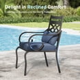 thumbnail image 2 of Sophia&William 5-Piece Outdoor Patio Dining Set Metal Cushioned Chairs and 42" Round Table Set with Cushion, Navy Blue, 2 of 10