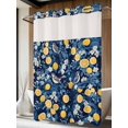 thumbnail image 4 of Lemon Bird No Hook Shower Curtain Waterproof, Bathroom Curtains with Snap in Liners and See Through Top Window, Blue Yellow Pastoral Flowers Plant Summer Hotel Style Bathtub Curtains Shower 48"Wx72"L, 4 of 8